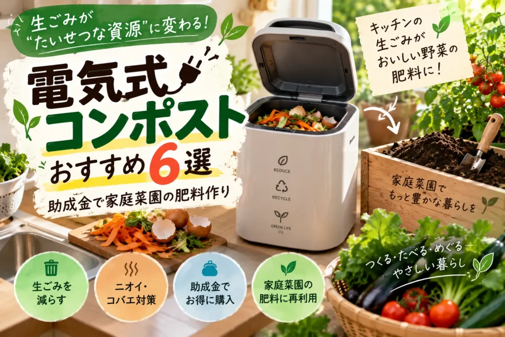 電気式コンポストおすすめ6選|助成金を活用して家庭菜園の肥料づくり