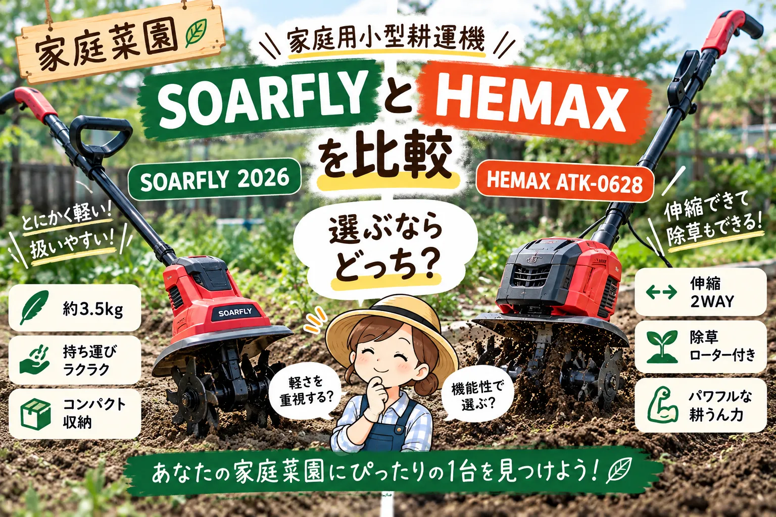ミニ耕運機比較