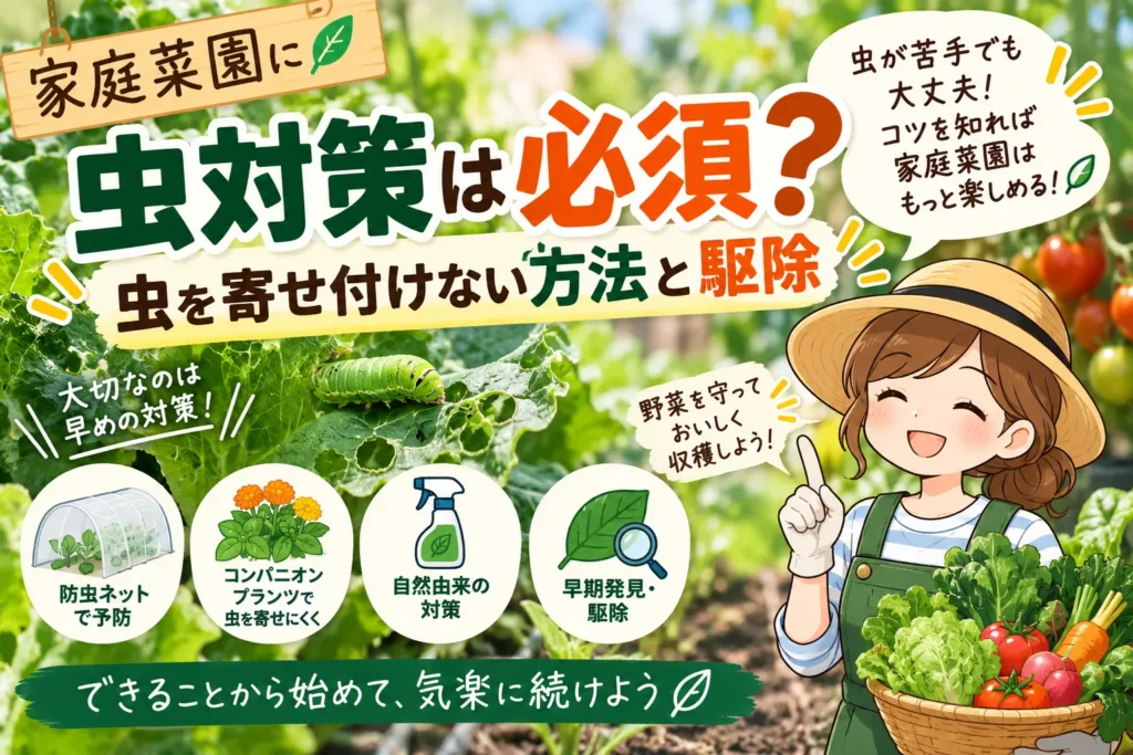 家庭菜園の虫対策は必須?虫を寄せ付けない方法と駆除のコツ