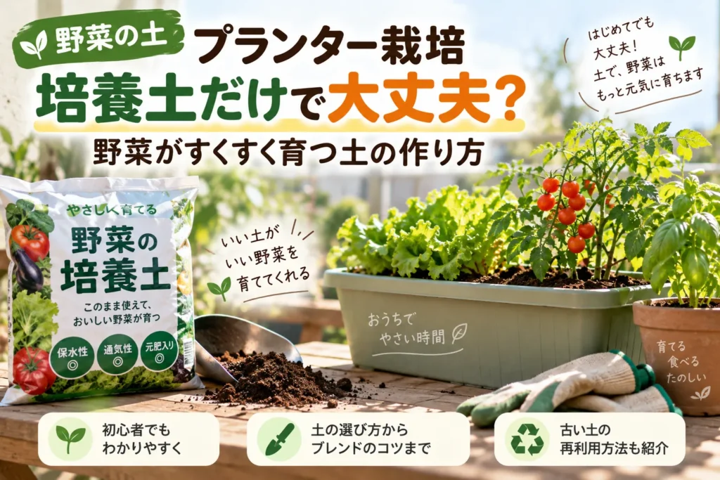 【野菜の土】プランター栽培は培養土だけで大丈夫?初心者向け土の選び方