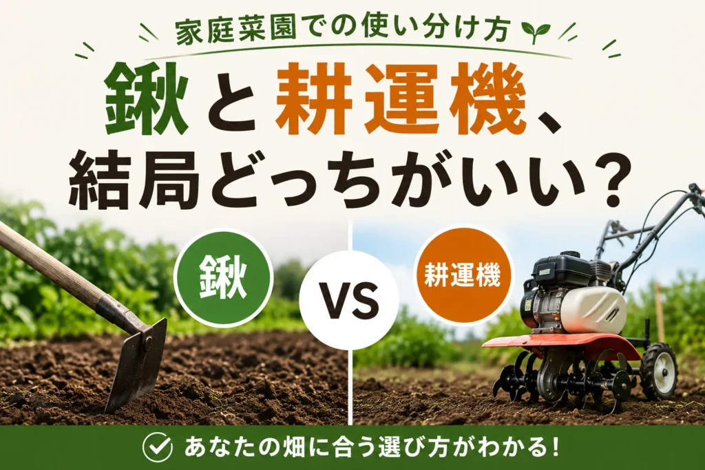 鍬と耕運機、結局どっちがいい?家庭菜園での使い分け方