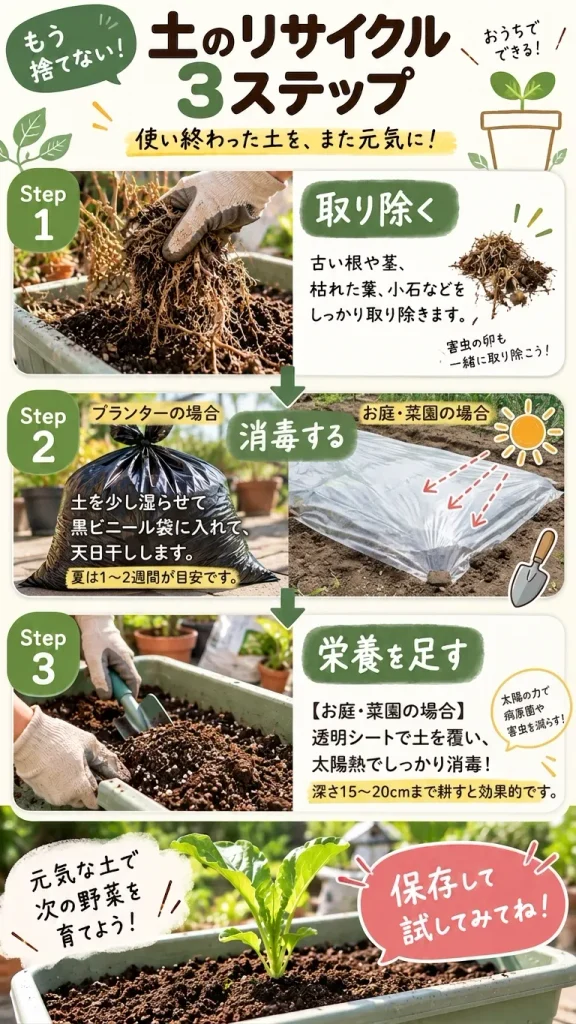 枯れた後の土